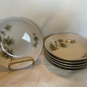 Norcrest Cascade Pine Pattern Dessert Bowls - Set of 6